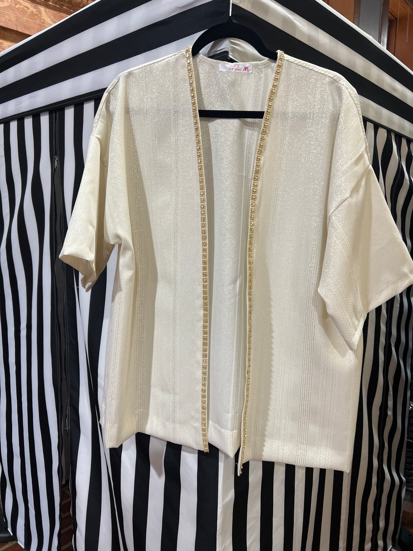 Jewel Trimmed kimono Locally Handmade