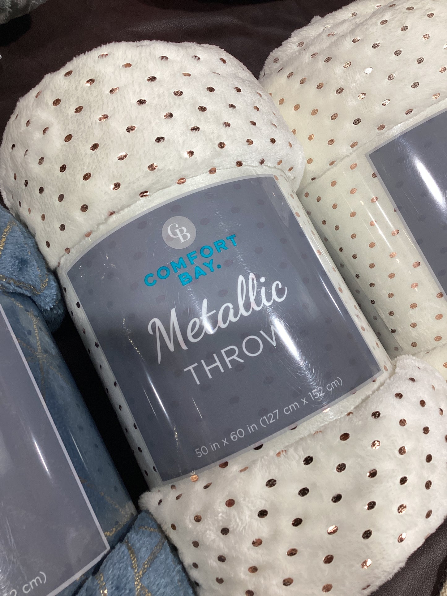 50x60 Plush Metallic Throw