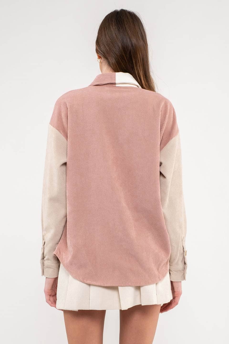 Blu Pepper Colorblock Corduroy Jacket
