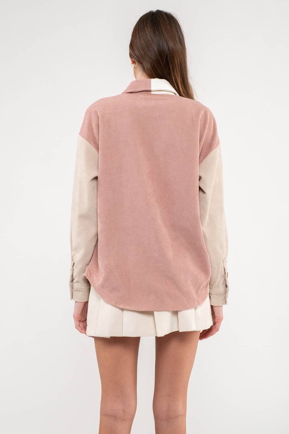 Blu Pepper Colorblock Corduroy Jacket