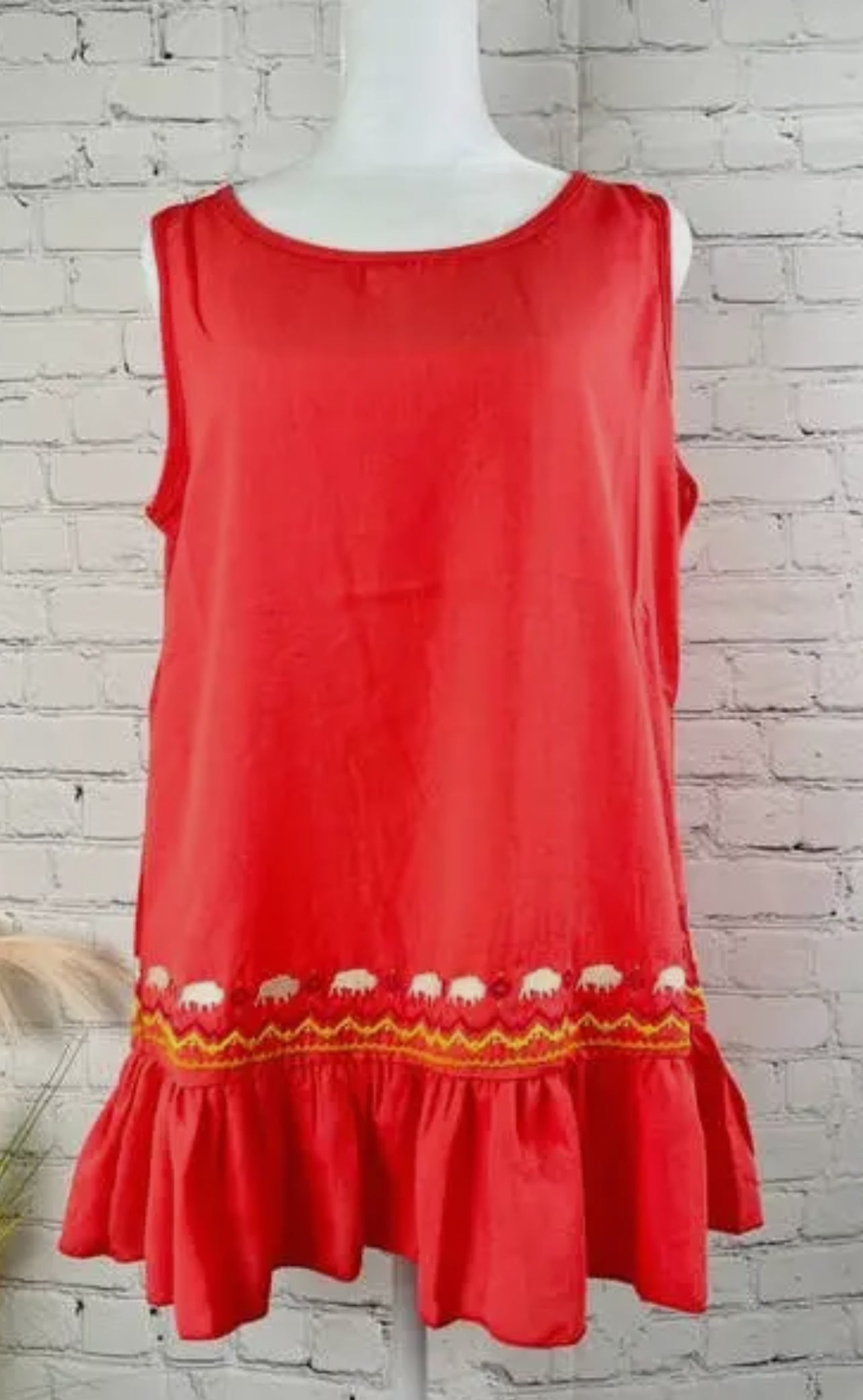 Merigold Kiss Red/Orange Buffalo Top