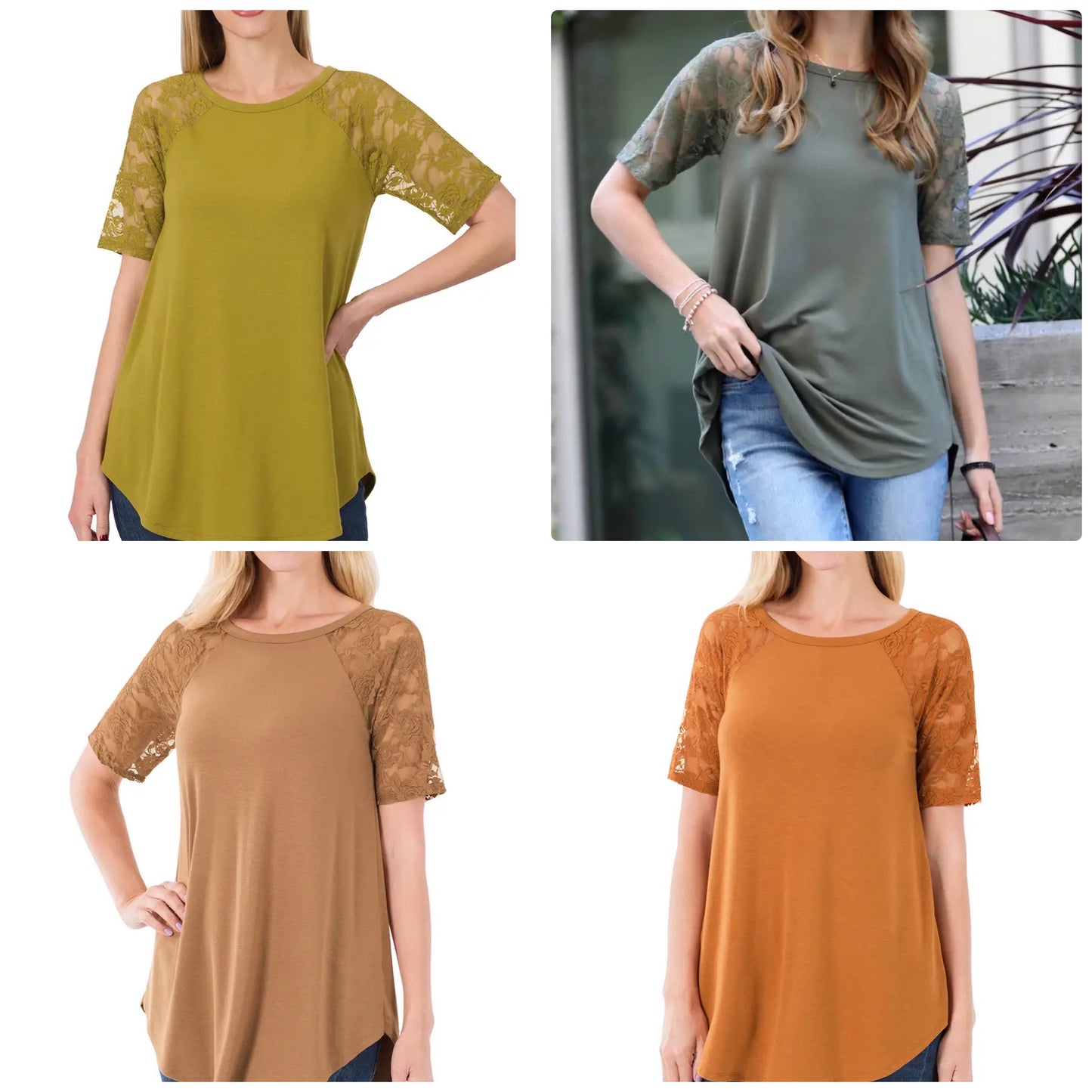 Zenana Lace Detail Short Sleeve Shirt