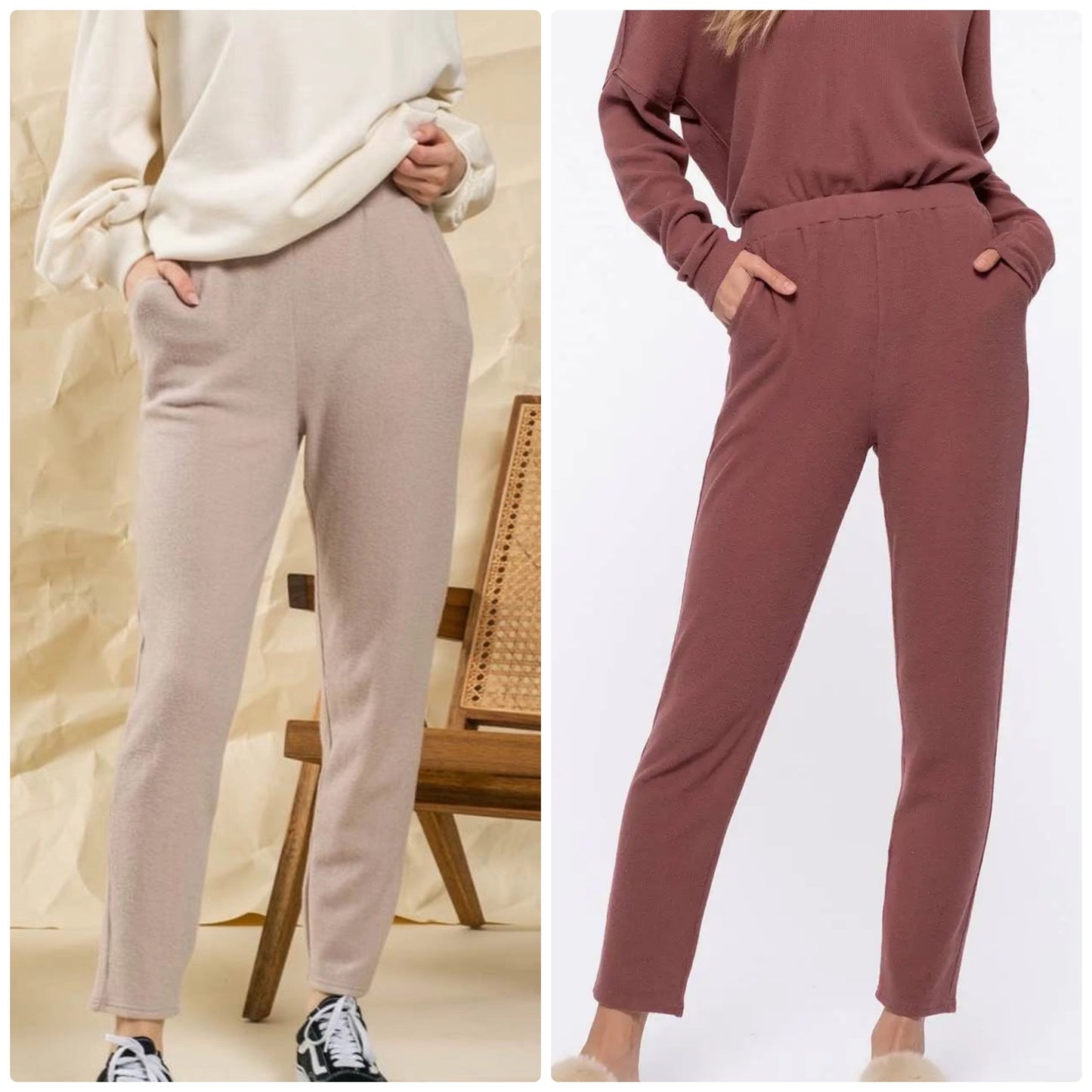 Blu Pepper Straight Leg Cozy Pants with Pockets