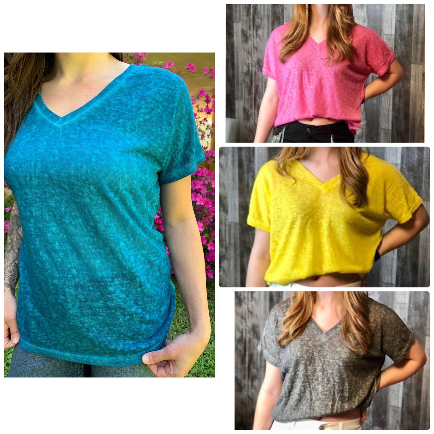 Merigold Kiss Mineral Wash V Neck Shirt