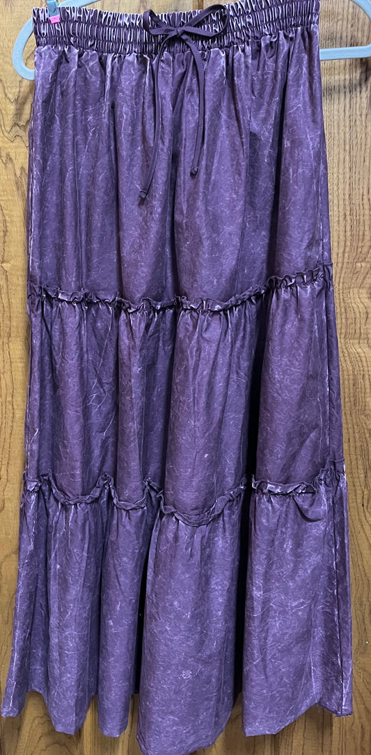 Zenana Long Tiered Skirt