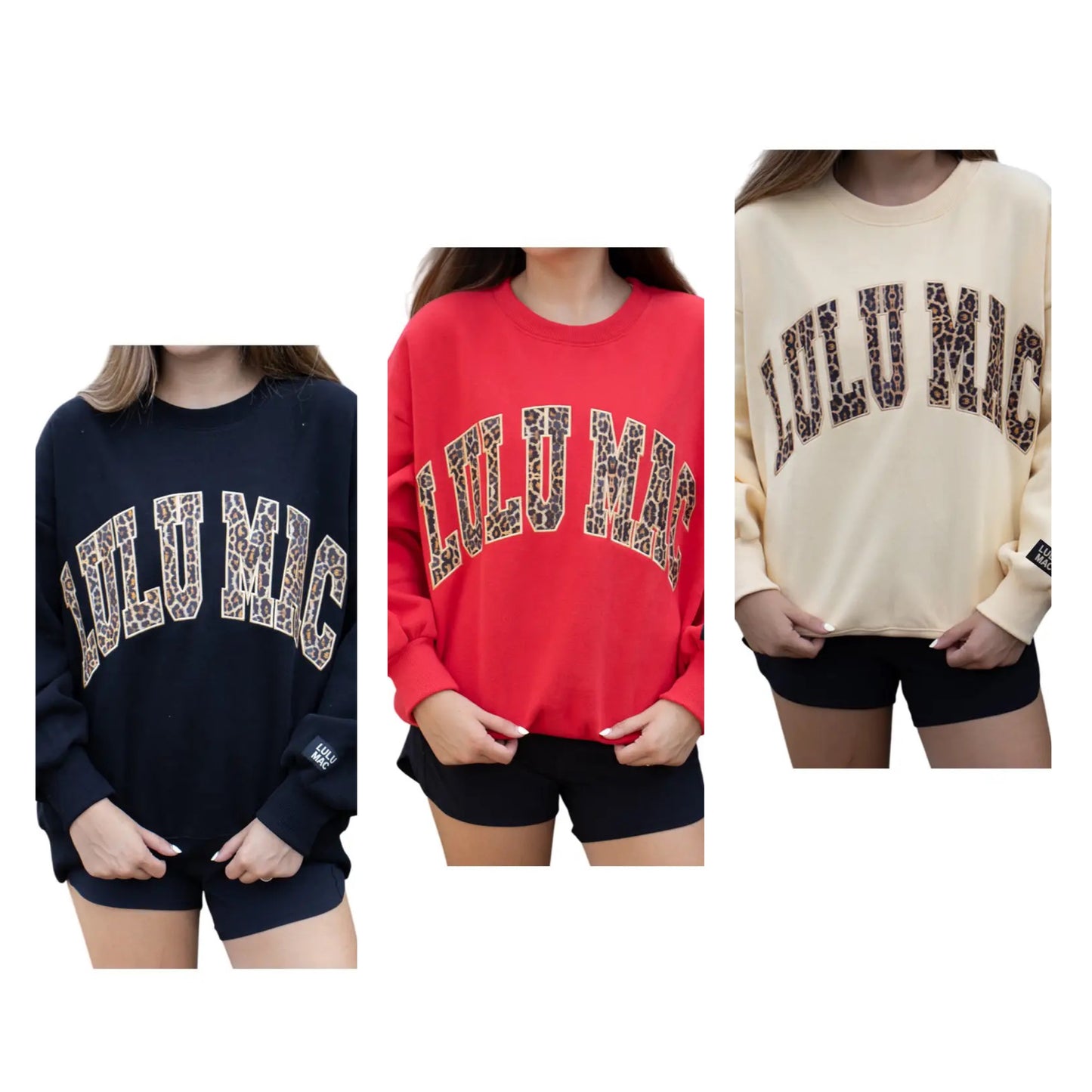 Lulu Mac Leopard Letters Sweatshirt