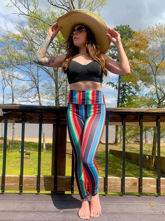 Serape Striped Activewear Leggings