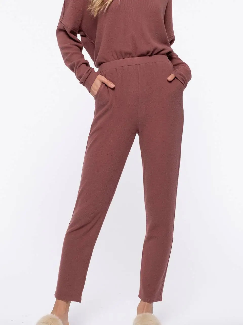 Blu Pepper Straight Leg Cozy Pants with Pockets