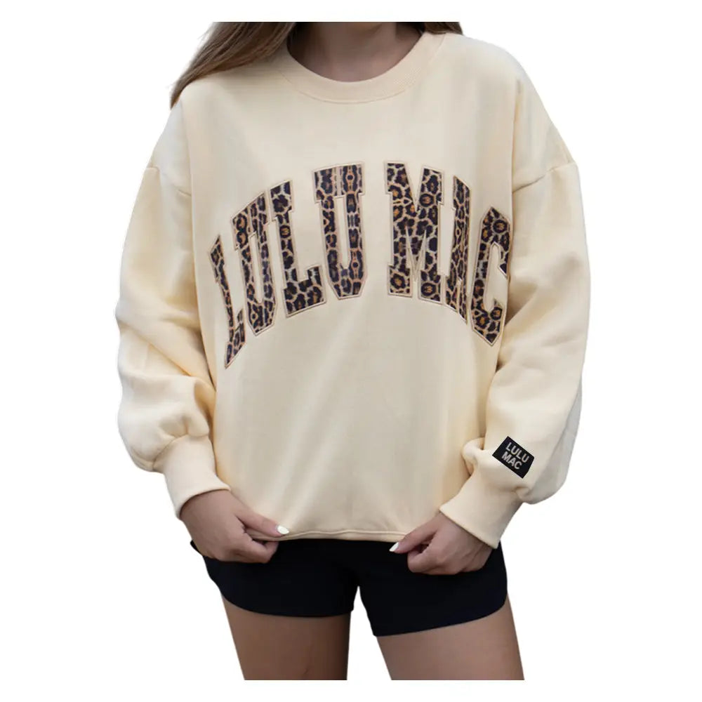 Lulu Mac Leopard Letters Sweatshirt