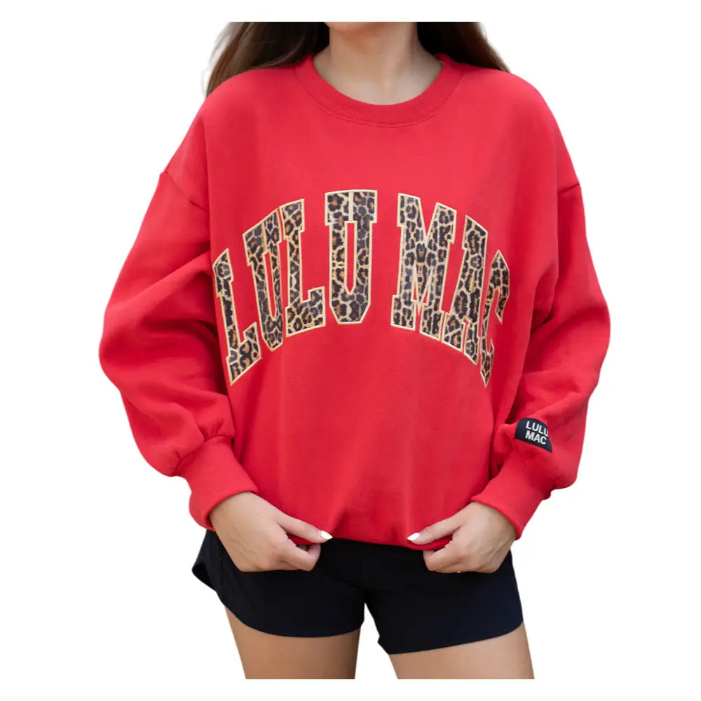 Lulu Mac Leopard Letters Sweatshirt