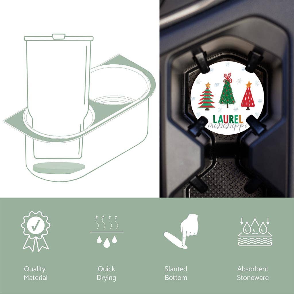Woodville Christmas Car Coasters