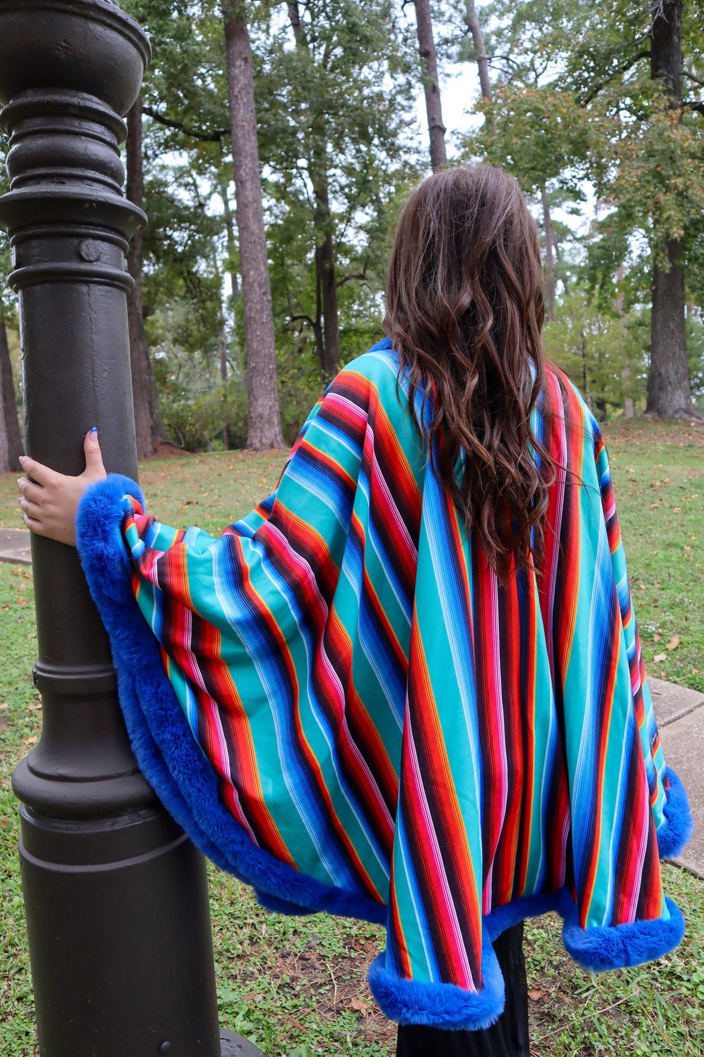 Merigold Kiss Fur Trimmed Poncho